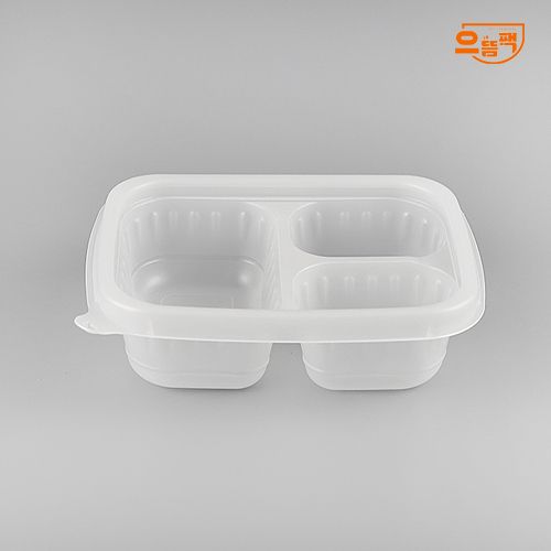 사각반죽용기 3칸 50개 세트 (백색/PP/AJ)