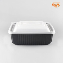 사각찜용기 대 50개 세트 (검정/PP/SDP)-백색뚜껑
