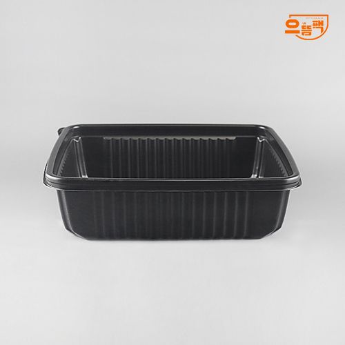 사각찜용기 중 50개 세트 (검정/PP/SDP)-백색뚜껑