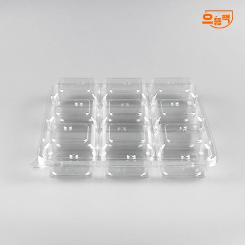 정사각용기 9칸 50개 세트 (투명/PET/AJ)