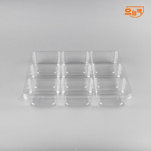 정사각용기 9칸 50개 세트 (투명/PET/AJ)