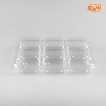 직사각용기 6칸 100개 세트 (투명/PET/AJ)