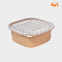 사각용기 180 베이지 (대) 50개 세트 - PP뚜껑