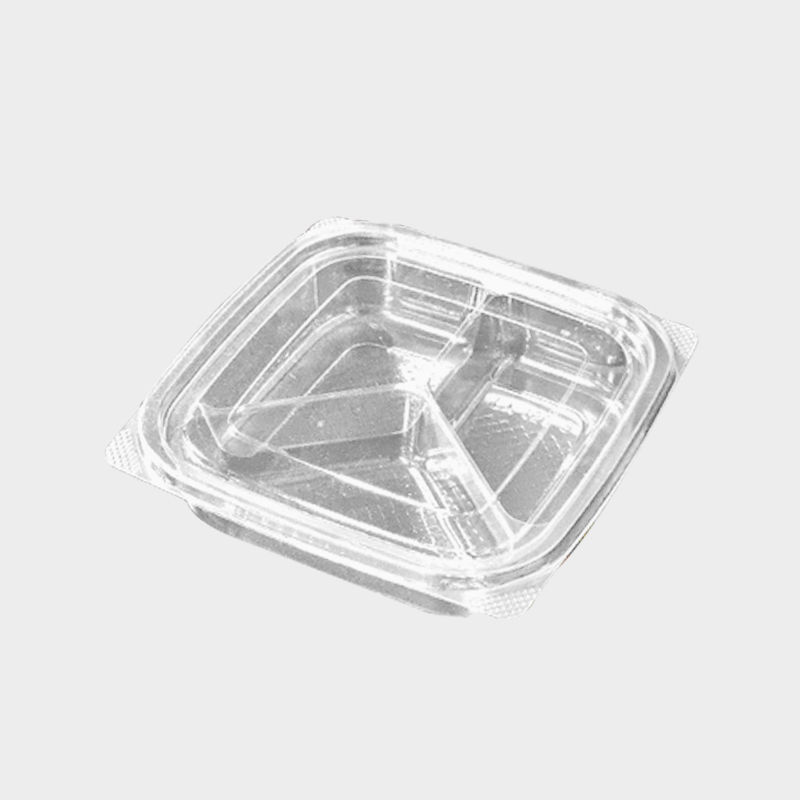 150 사각 찬용기 3칸 50개 세트 (투명/PET/TY)