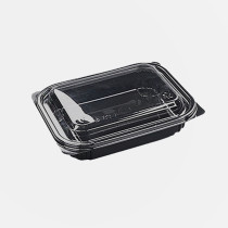 IP-203 샐러드용기 100개 세트 (검정/PET)