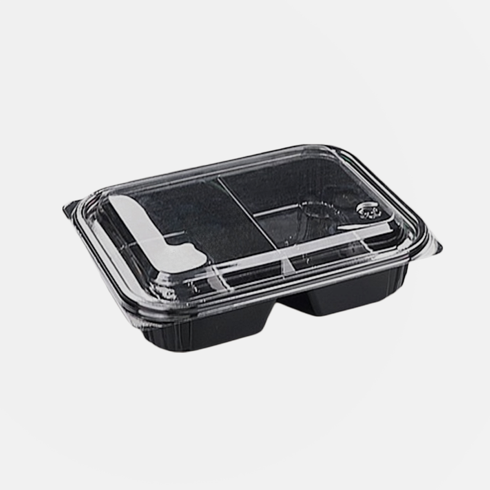 IP-204-2 샐러드용기 100개 세트 (검정/PET)